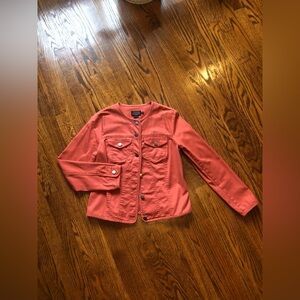 Pendleton Coral Canvas Button-Front Jacket - Size Small Petite